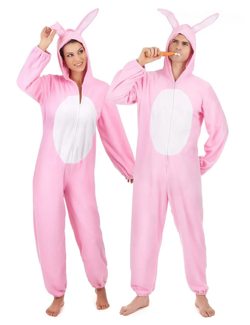 Paarkostüm Hase rosa für Erwachsene
