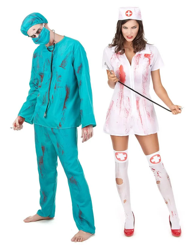 Zombie Chirurgen & Krankenschwester - Paarkostüm Halloween