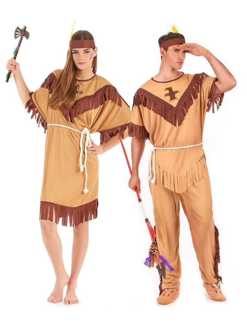 Indianer-Parrkostüm Western-Kostüme für Karneval braun