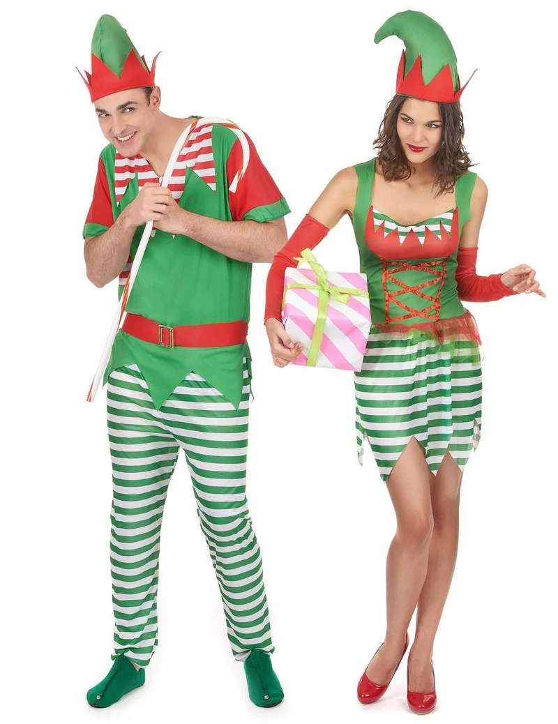Partner Weihnachts-Elfen Kostüm