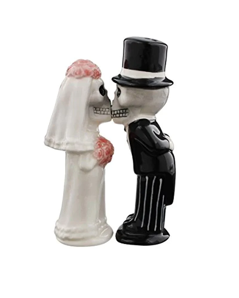 Skelett Hochzeitspaar Salz & Pfefferstreuer