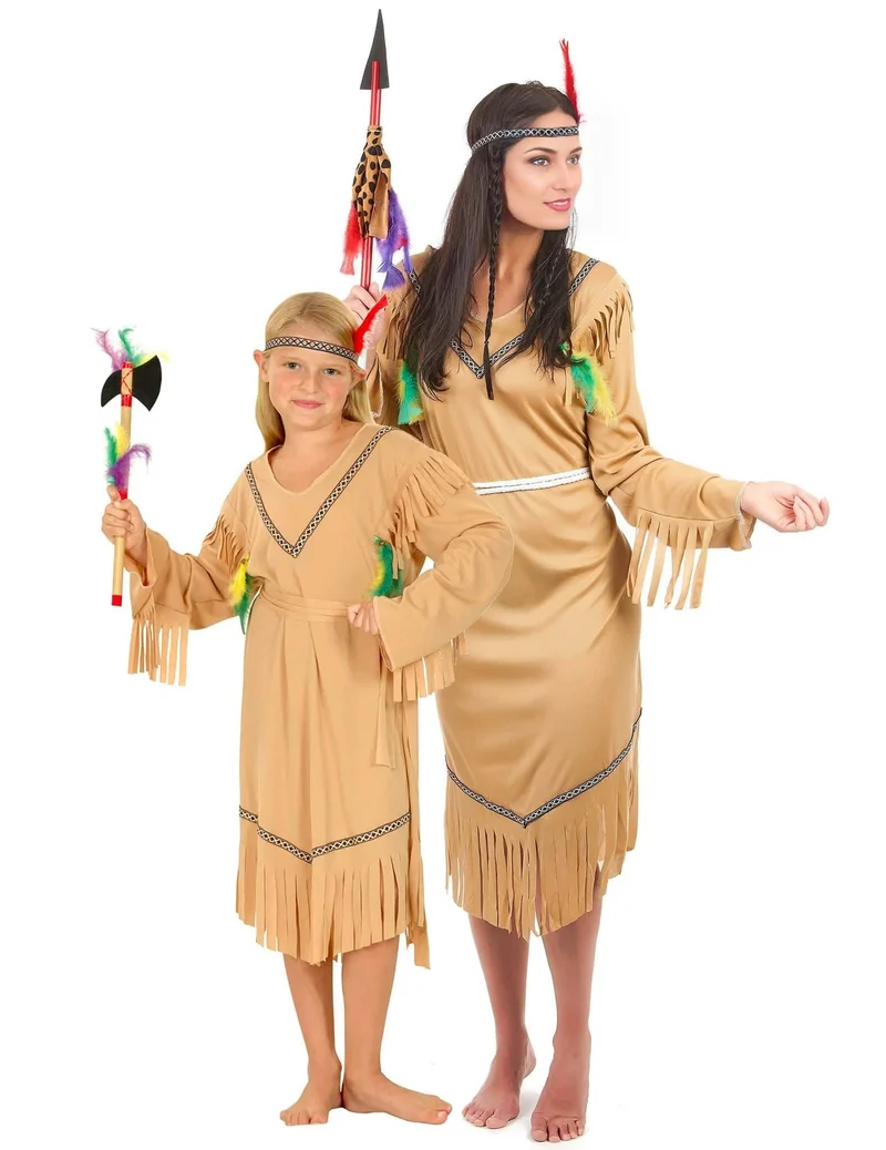 Indianerinnen-Paarkostüm für Mutter-Tochter