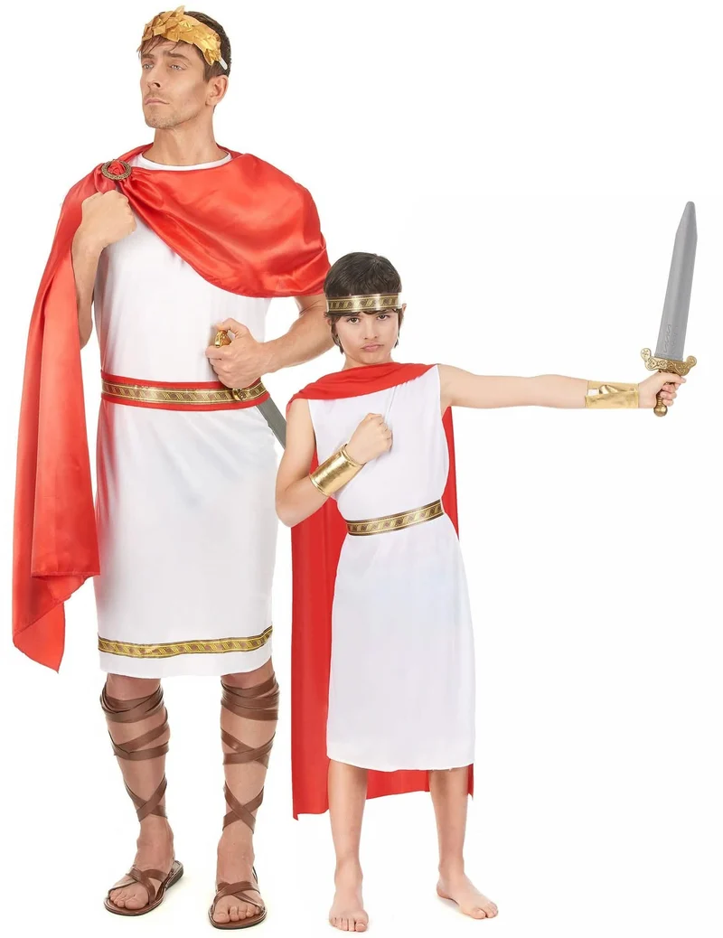 Römer Kostüm Vater und Sohn