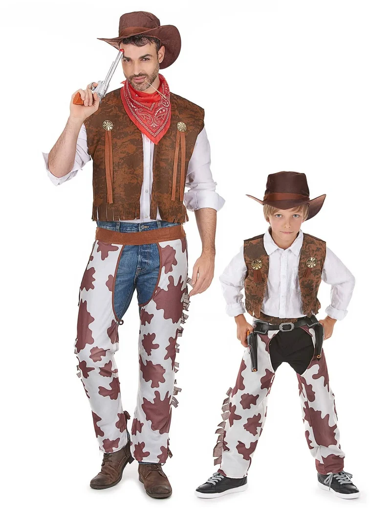 Cowboy-Paarkostüm für Vater und Sohn