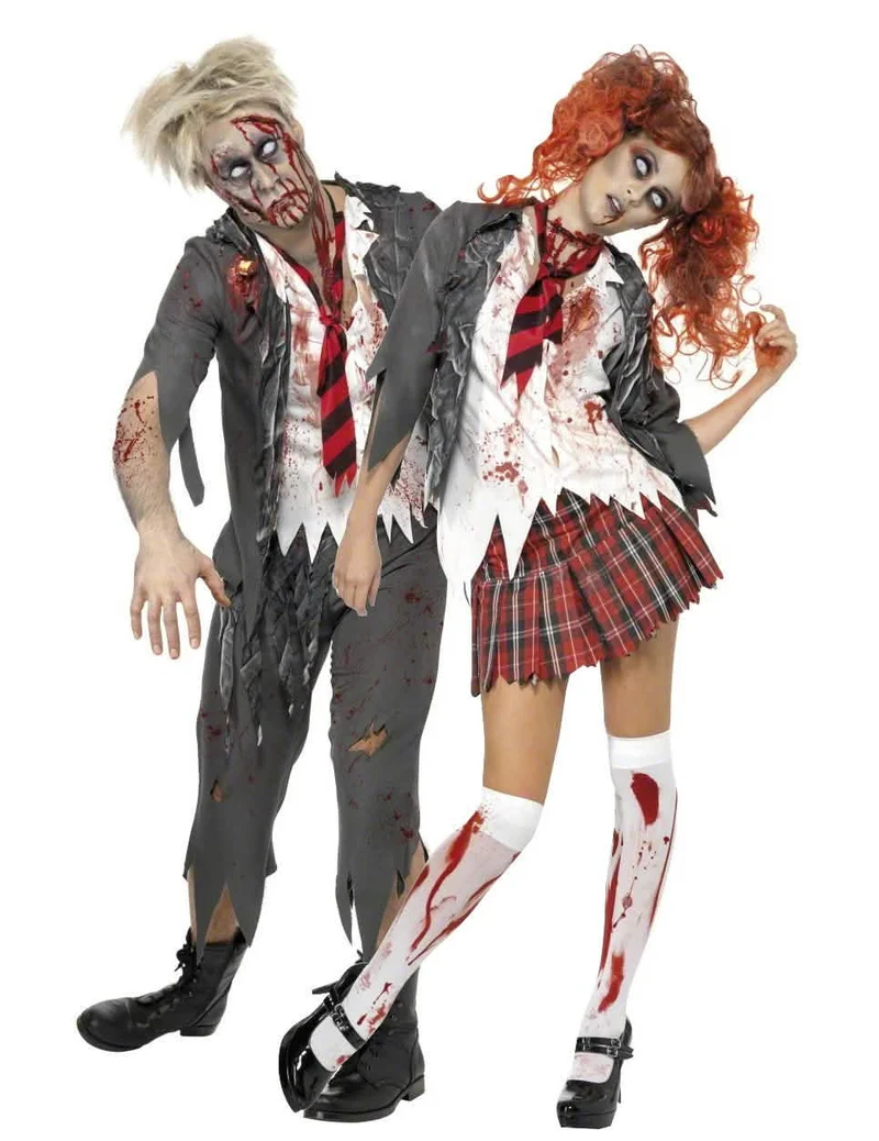Zombie-Schüler-Kostüm Halloween für Paare