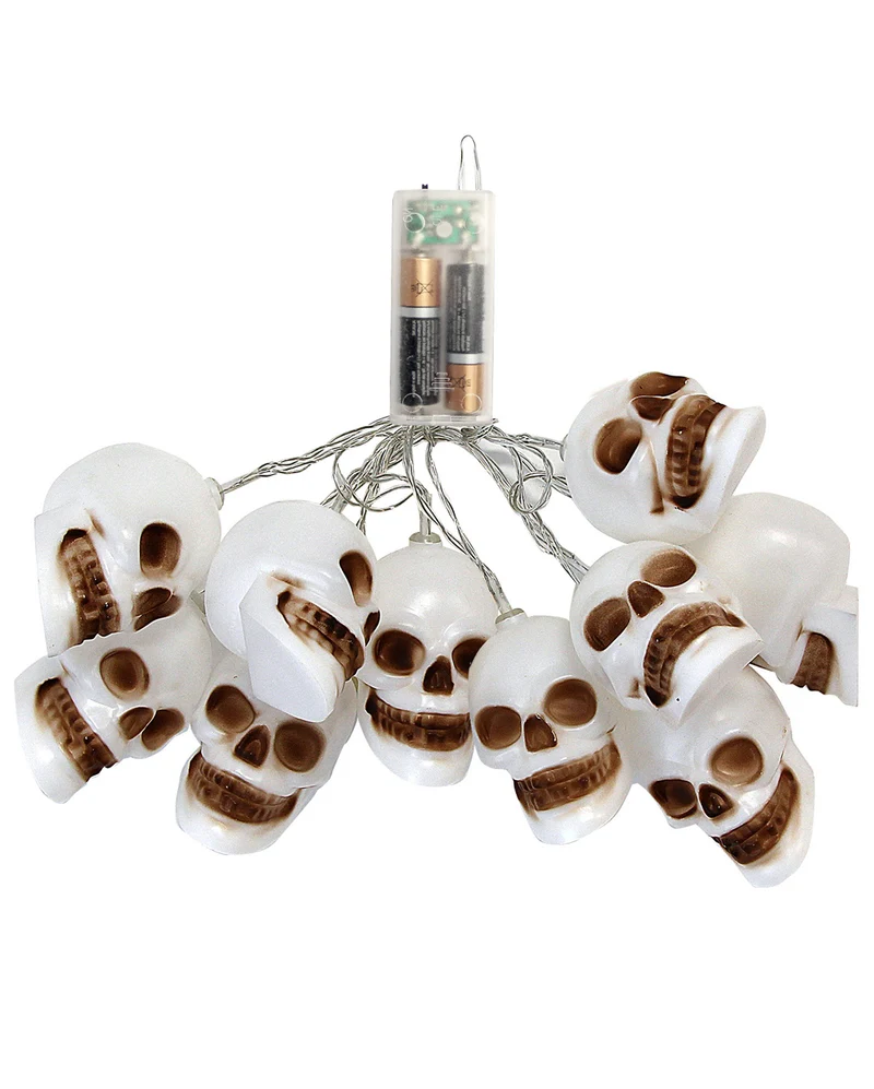 Halloween Totenkopf Lichterkette 2,5m