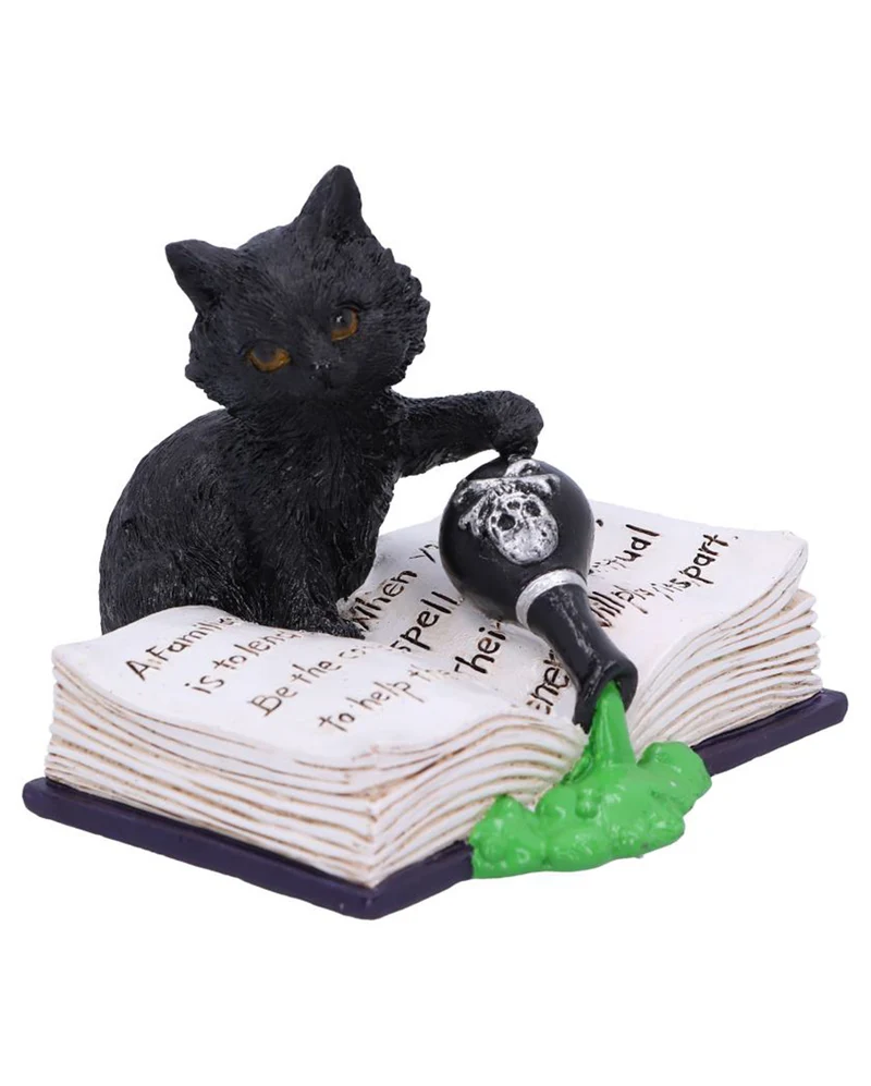 Schwarzes Kätzchen mit Giftfläschen 10,5cm
