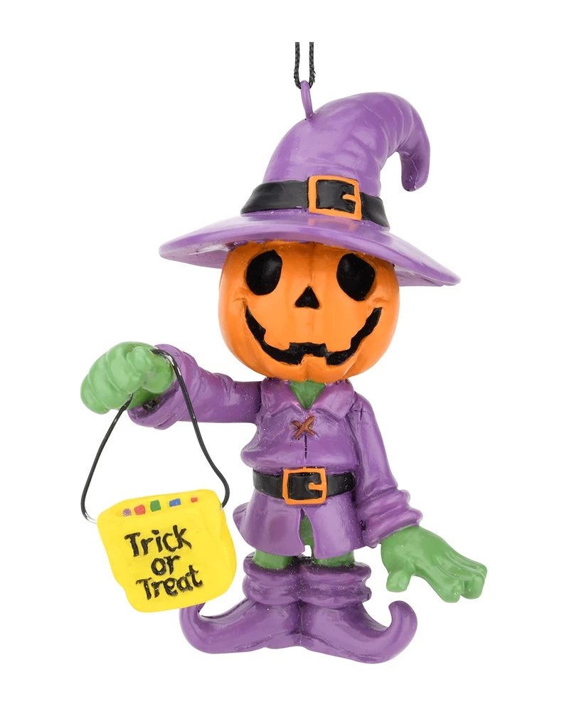 Trick or Treat Kürbis Männchen Christbaumkugel 8,9cm