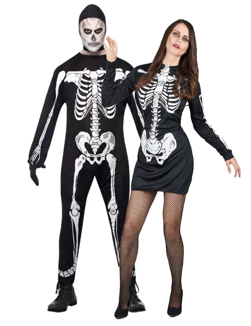 Skelettkostüm Halloween für Paare