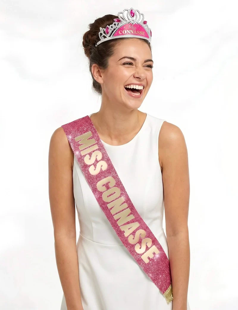 Set aus Accessoires „Miss Connasse“: Schal und Diadem