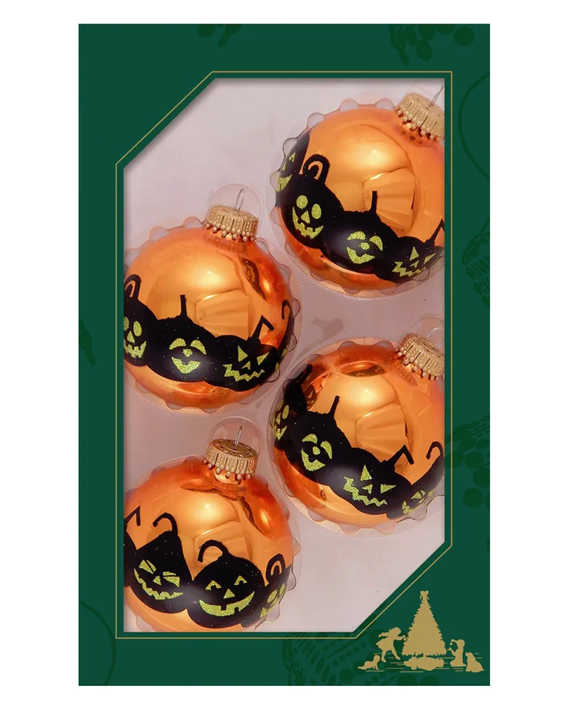 Jack O'Lanterns Halloween Weihnachtskugeln Ø6,5cm 4 Stück