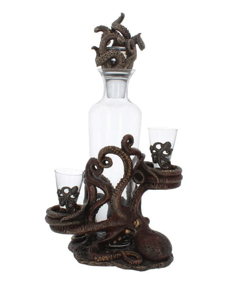 Oktopus Temptation Flaschen & Schnapsglashalter 40cm
