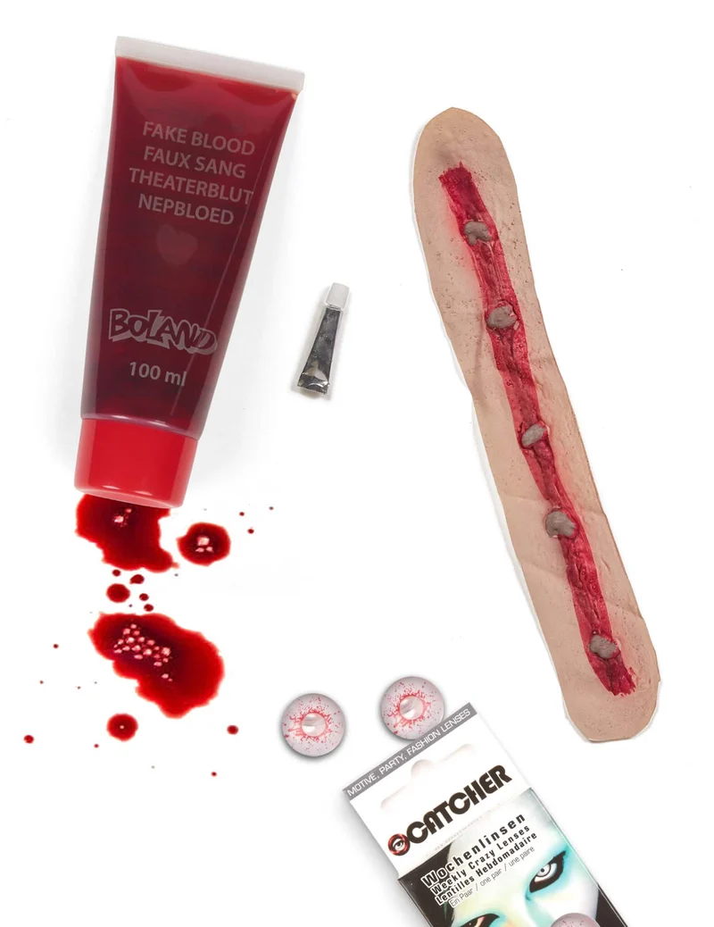 Zombie Make-Up Set für Erwachsene 4-teilig