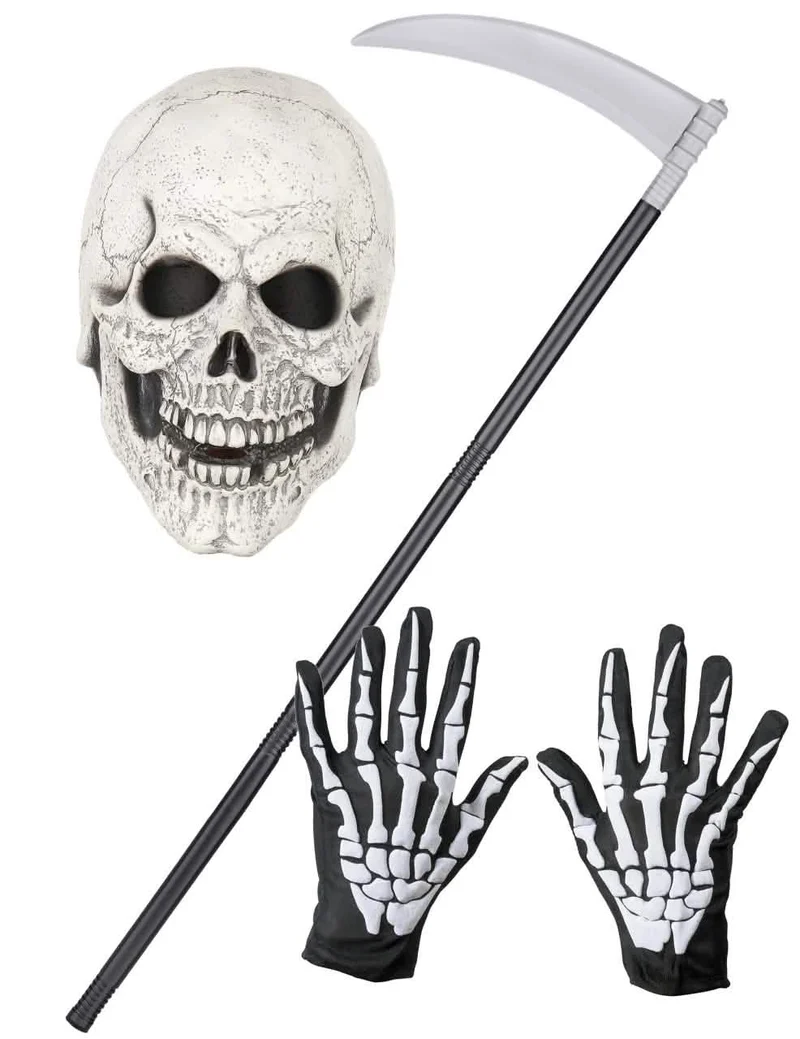 Skelett-Kostüm-Set für Kinder Halloween-Zubehör 3-teilig schwarz-Weiß