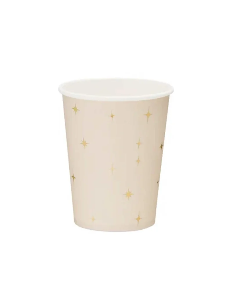 6 Pappbecher mit Sternen 220 ml