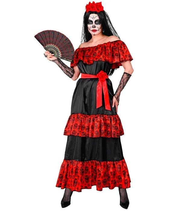 Dia de los Muertos-Kleid für Damen, 4-teilig