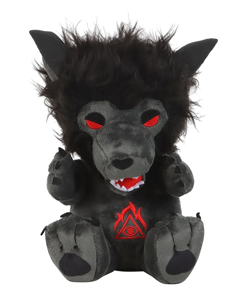 Schwarzer Gothic Werwolf aus Plüsch 20cm