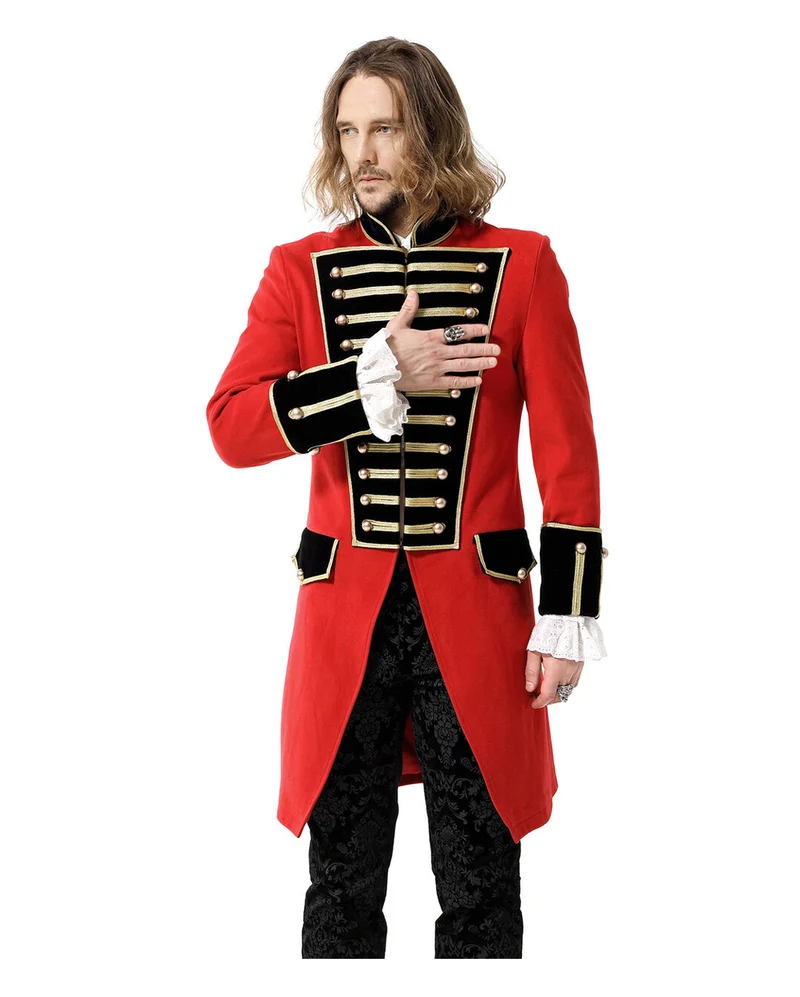 Rote Military Jacke mit Goldborte