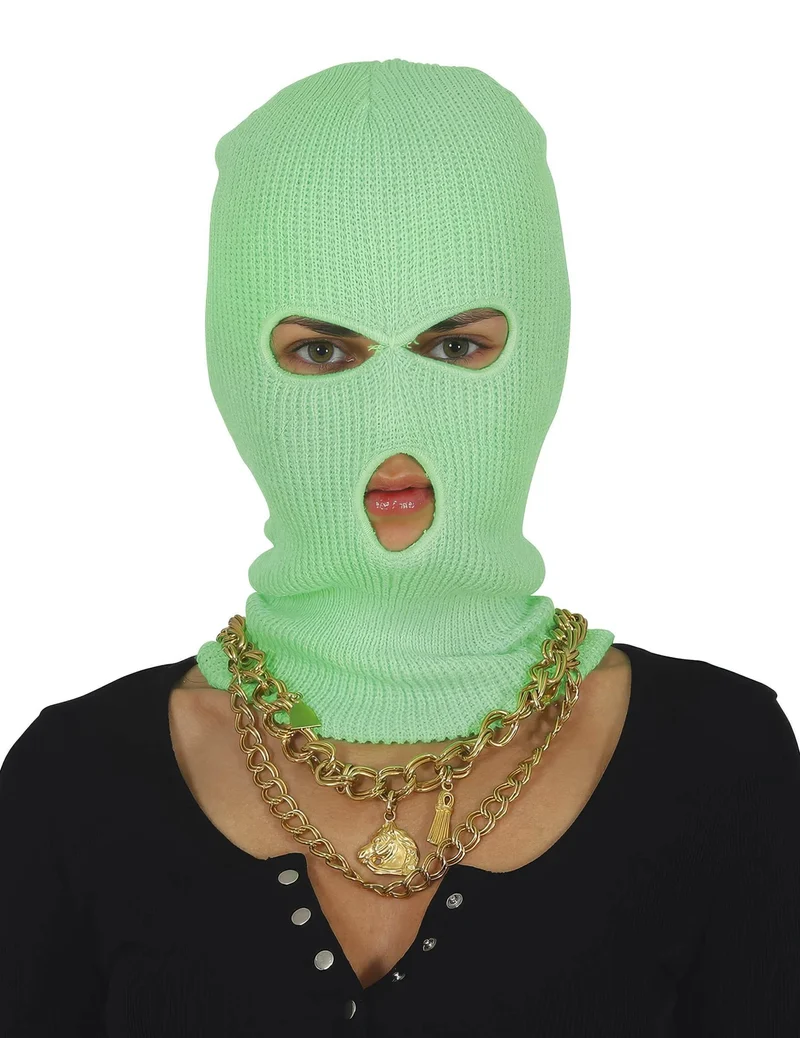 Neon grüne Sturmhaube für Erwachsene
