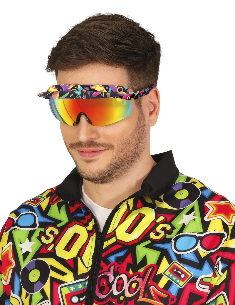 80er Jahre Brille mit Visier für Erwachsene