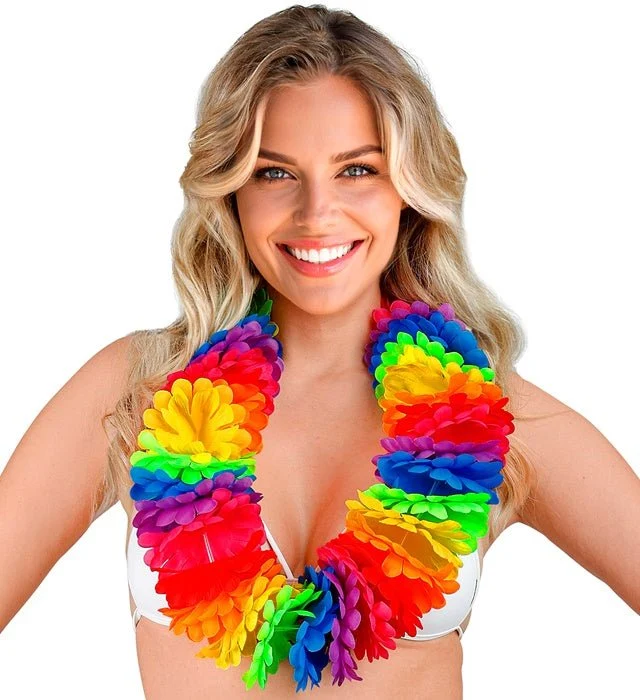 Regenbogen-Hawaii-Kranz aus Blumen