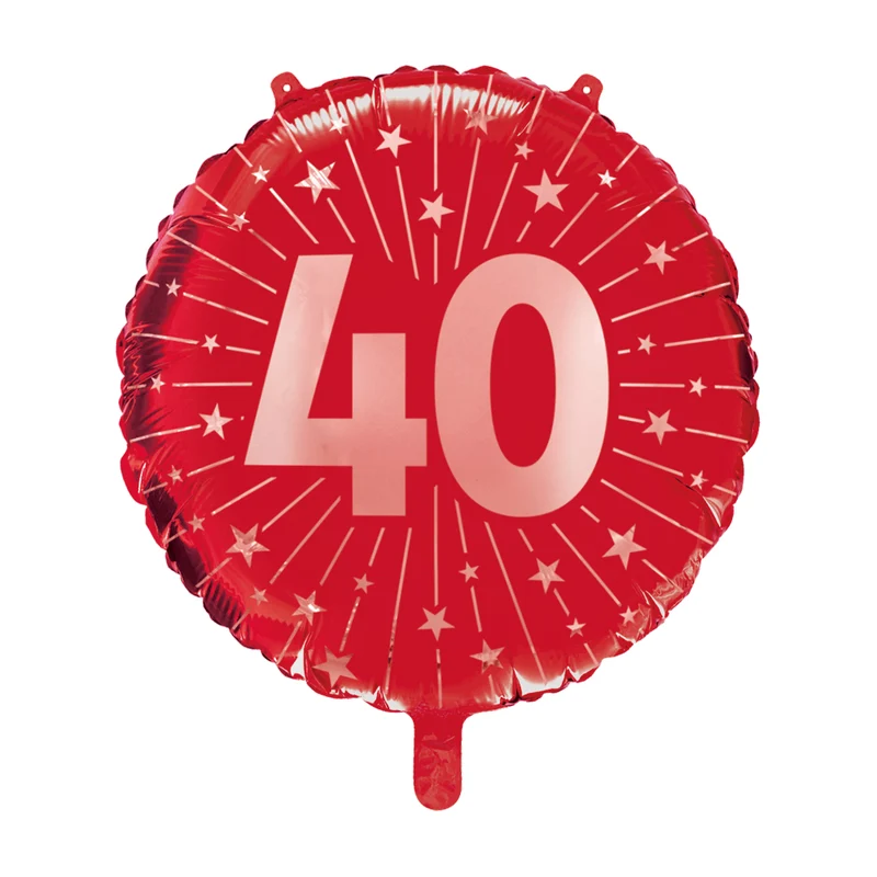 40 Jahre Helium Ballon Rot Leer 45cm
