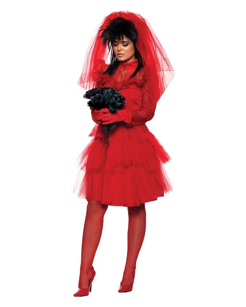 Rotes Gothic Braut Damen Kostüm