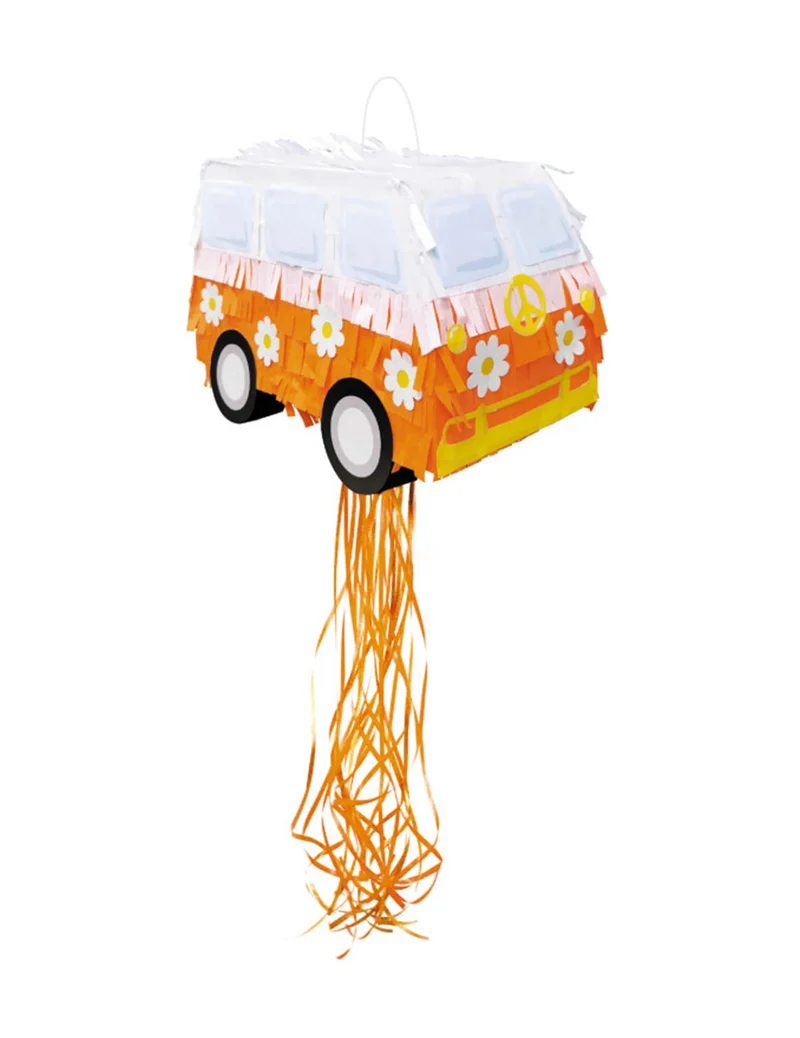 Hippie Party Pinata Van mit Blumen 32 x 23 cm