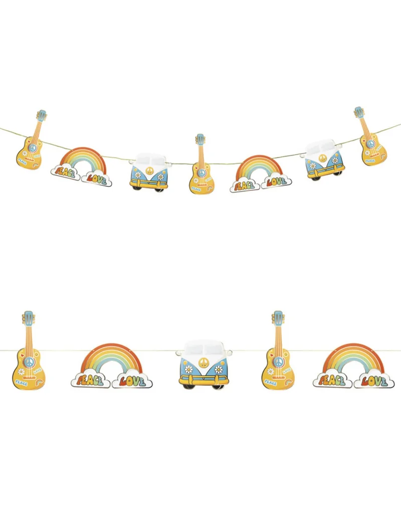 Hippie Party Pappgirlande 3m