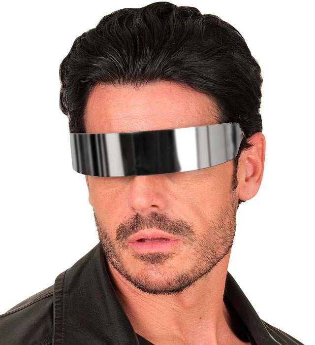 Schwarze Sonnenbrille mit verspiegelten Gläsern
