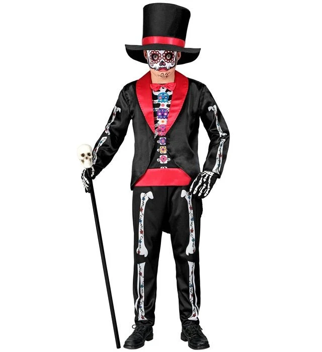 Dia de los Muertos-Kostüm, schwarz, für Kinder