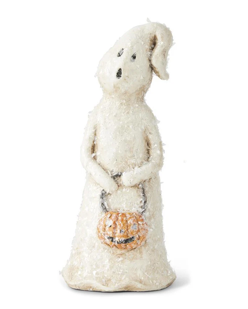 Geist mit Jack O'Lantern & Glitter Flocken 20cm
