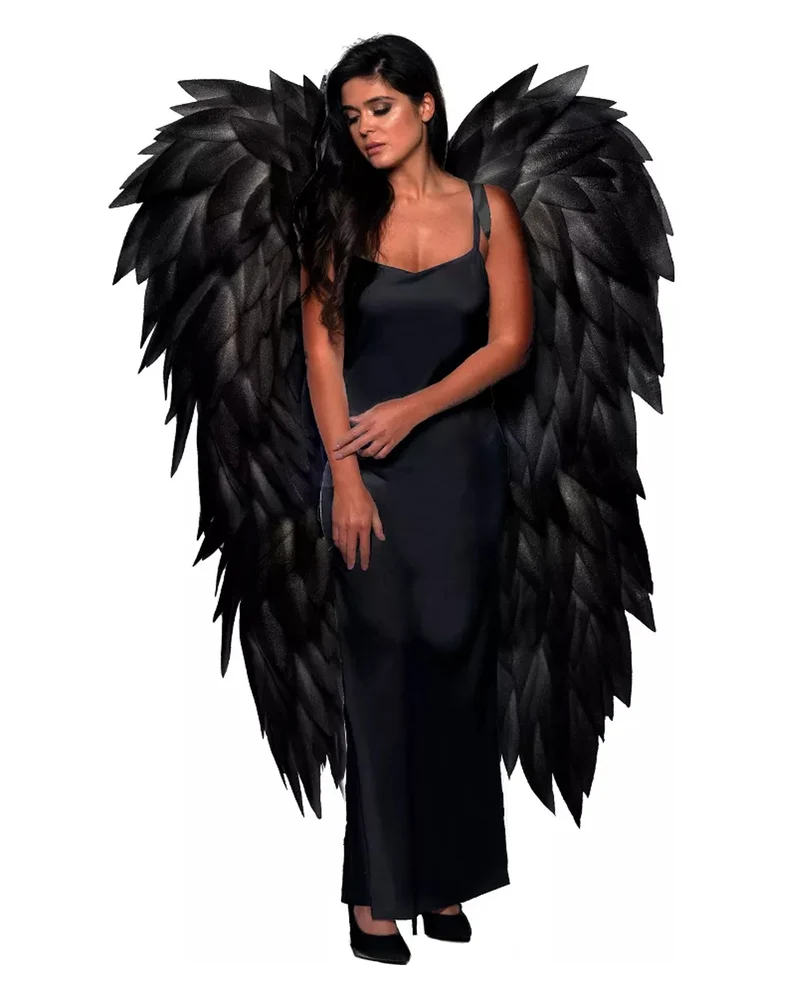 Schwarze Federlose Flügel 120cm