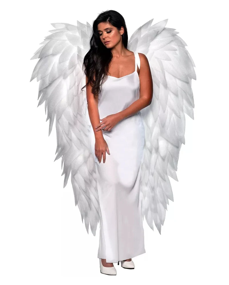 Weiße Federlose Flügel 120cm