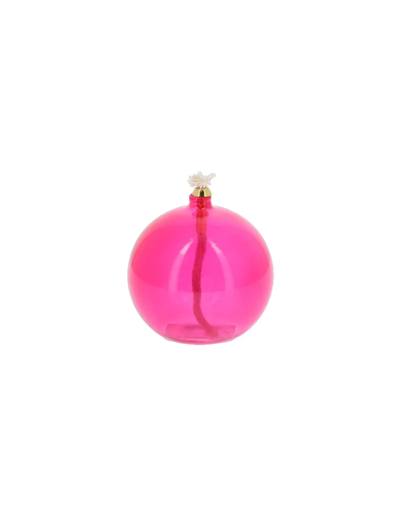 Öllampe aus Glas rosa 8x8,5cm