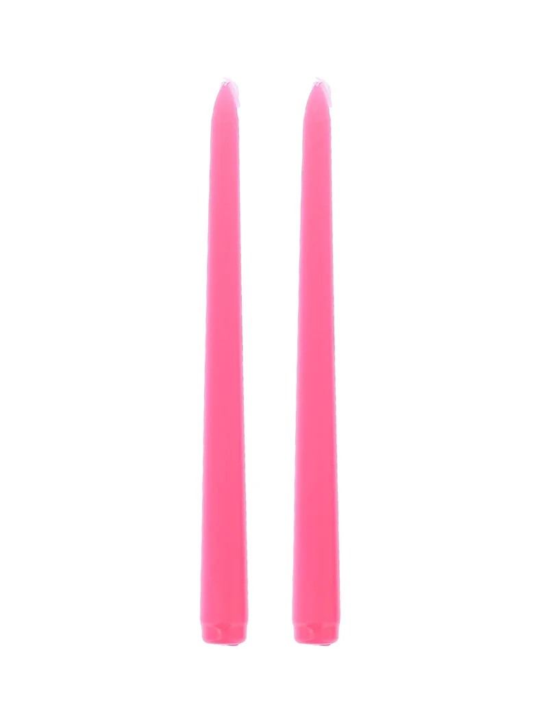 2 neonpinke Kerzen