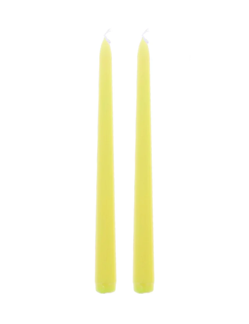 2 Neon-gelbe Kerzen