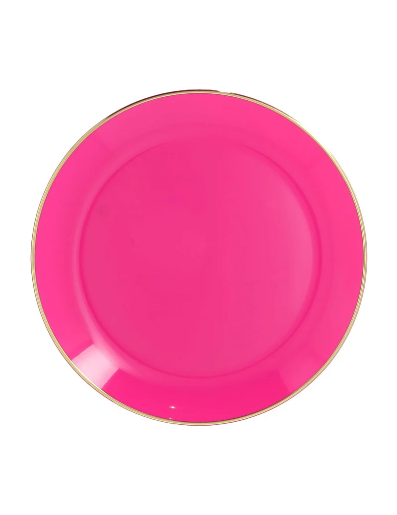 6 Kunststoff-Teller in Rosa und Gold 26,5 cm