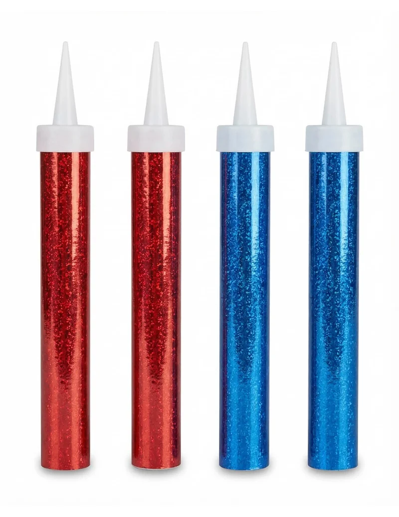 4 funkelnde Farbwechsel-Brunnen blau und rot 12 cm 50 Sek.