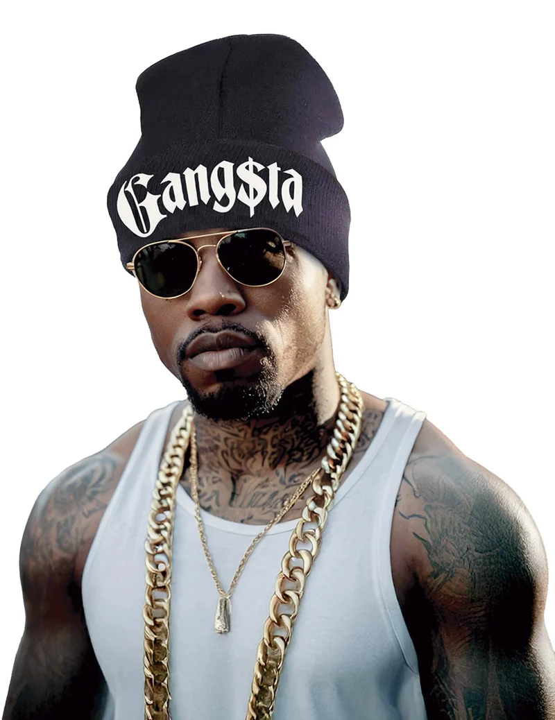 Schwarze Gangsta-Mütze für Erwachsene