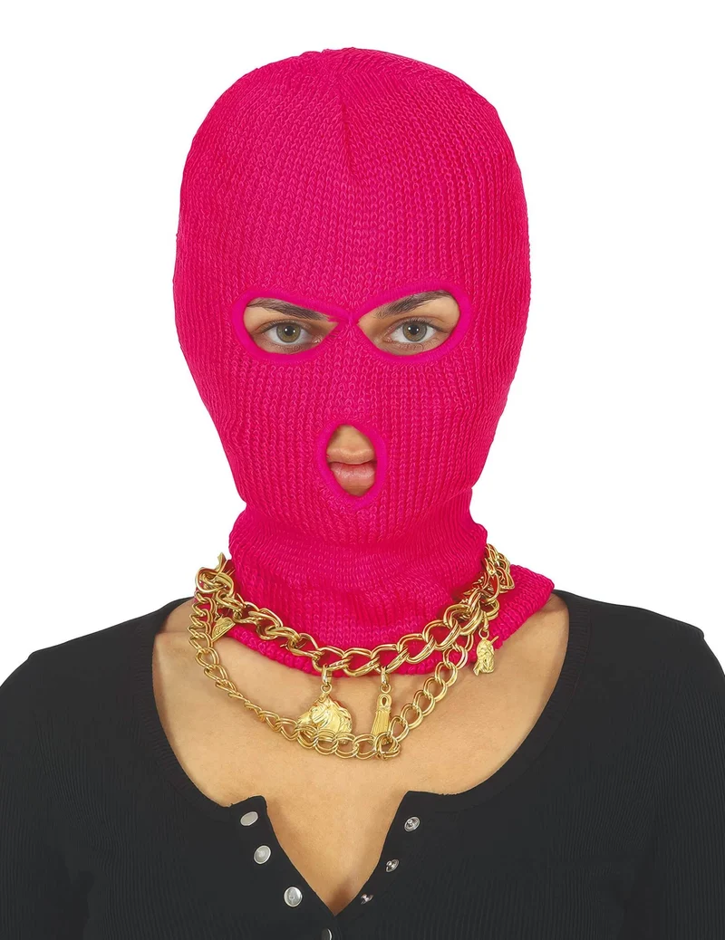 Neon-Fuchsia Sturmhaube für Erwachsene