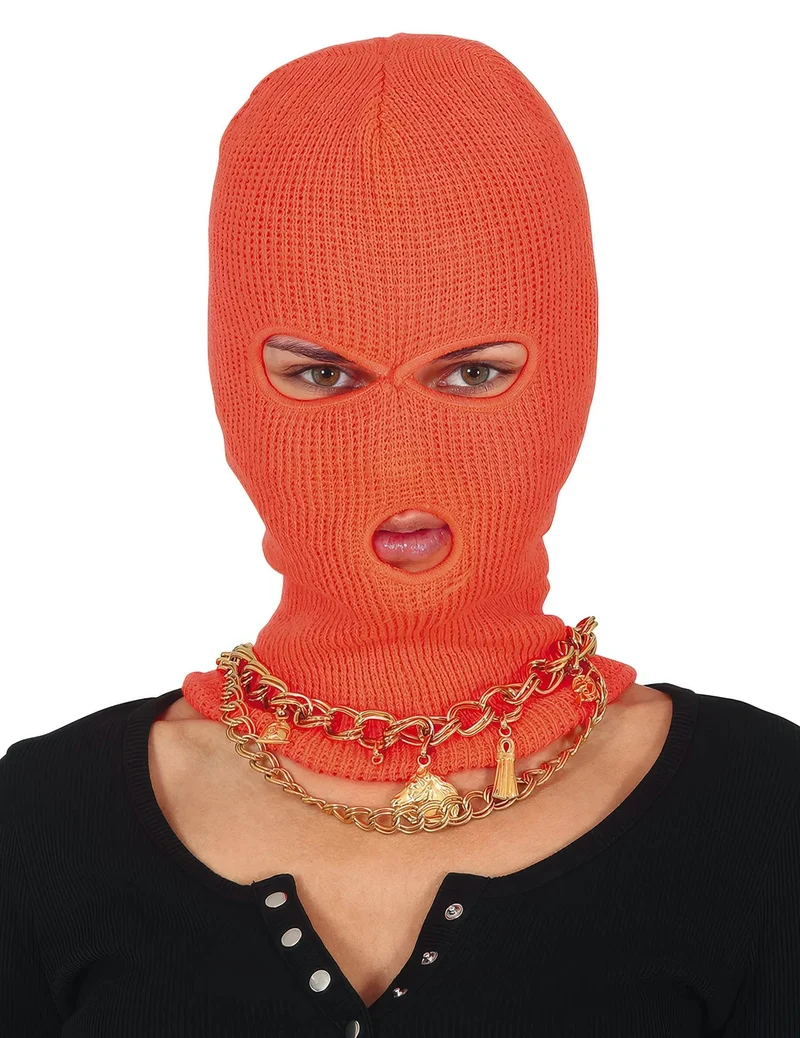 Neon-orangefarbene Sturmhaube für Erwachsene
