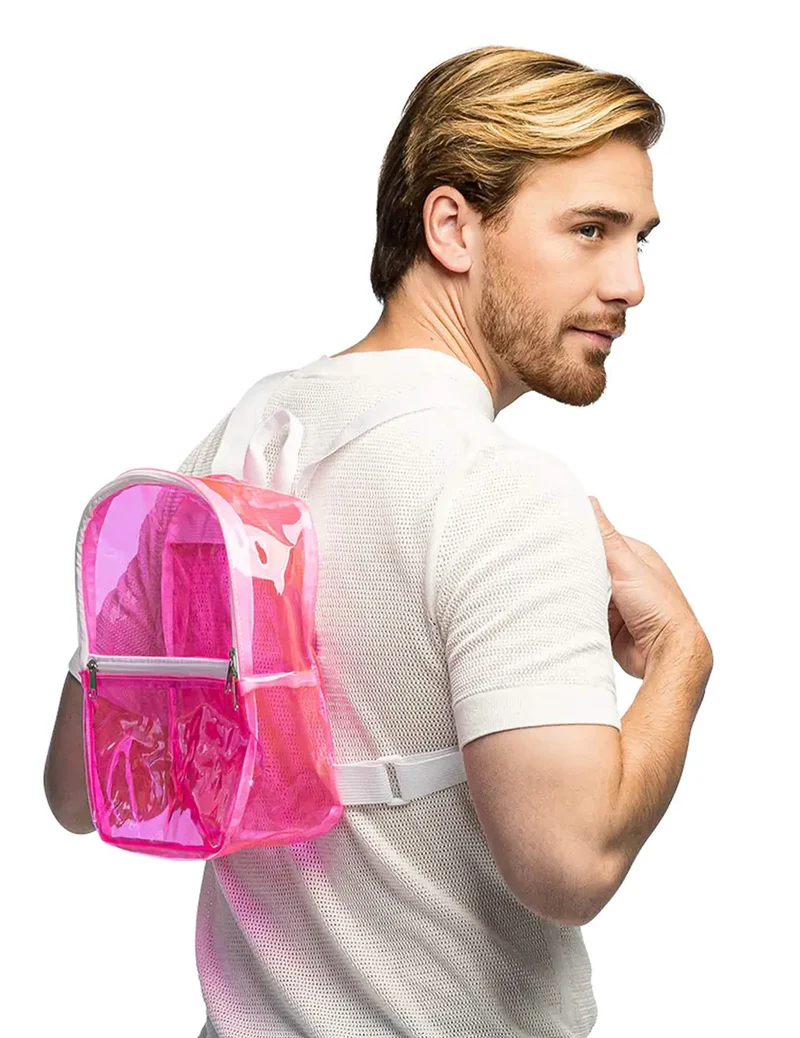 Transparenter Rucksack in Neonpink