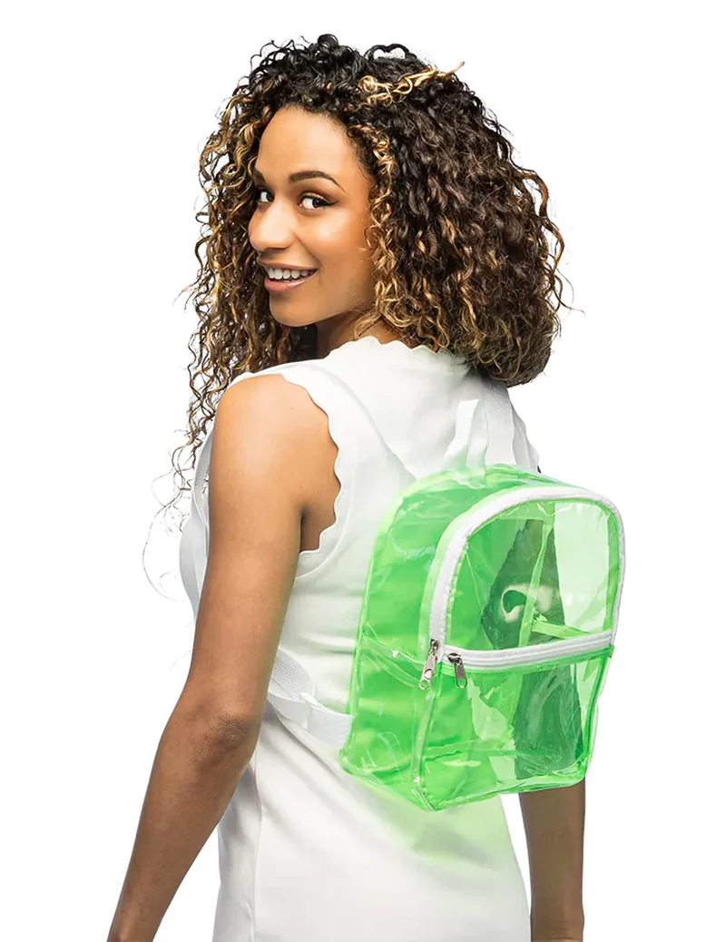Transparenter Rucksack in Neon-Grün