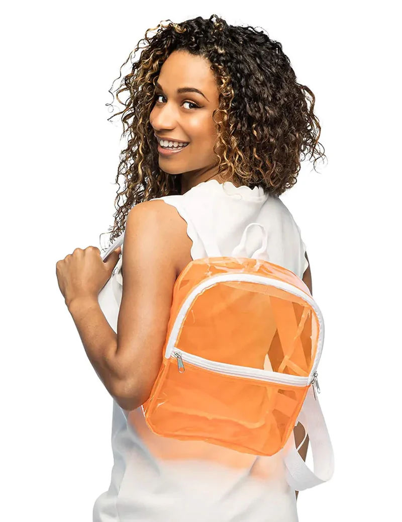 Transparenter Rucksack Neonorange