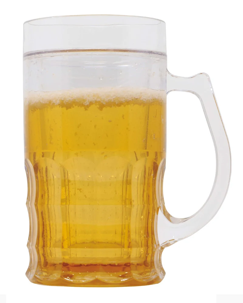 Bierkrug mit Bier als Kostümzubehör 15cm