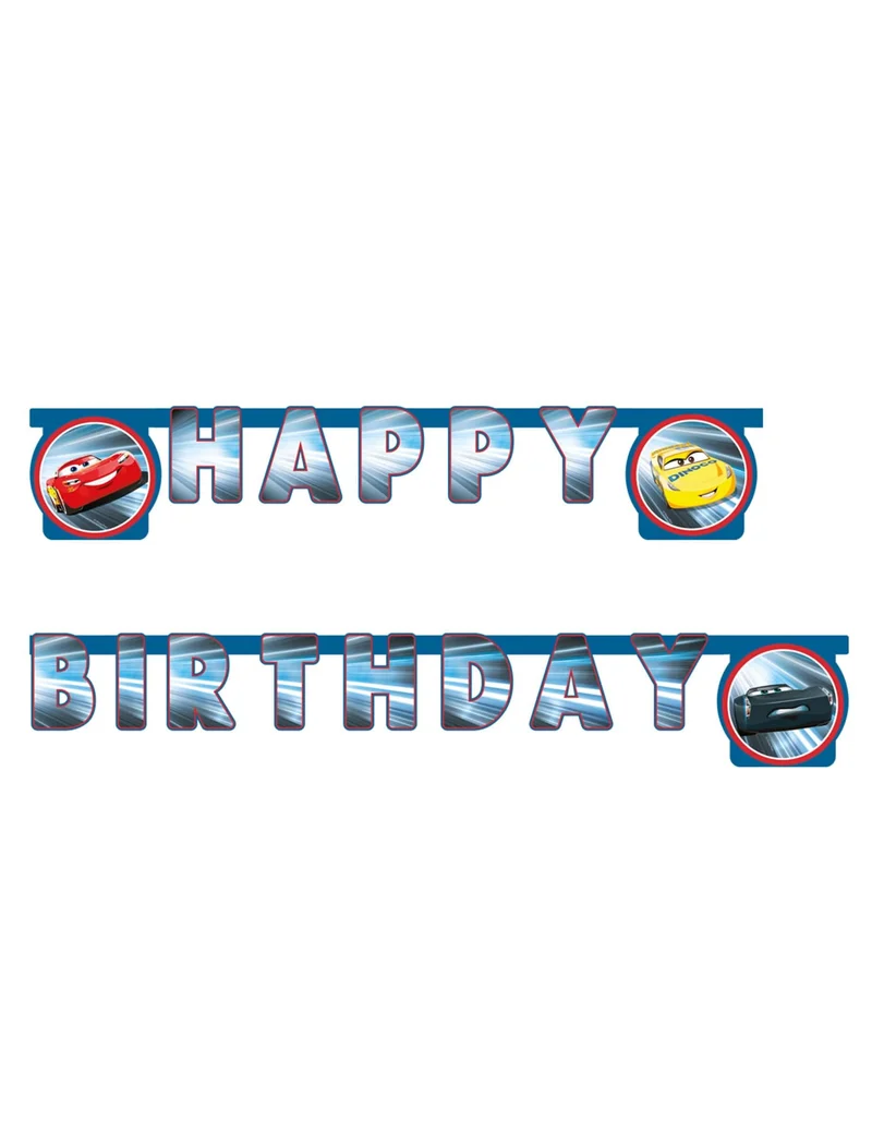 Gelenkgirlande Happy Birthday Cars™ 200 cm