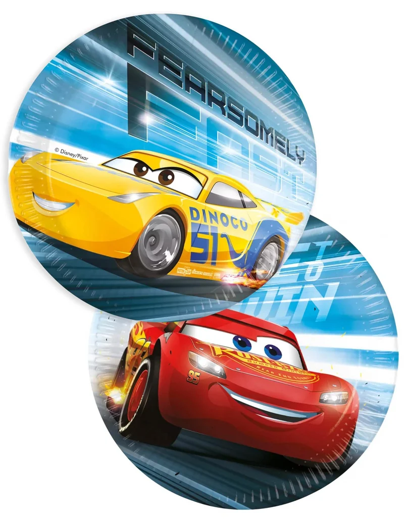 8 Pappteller Cars™ 20 cm