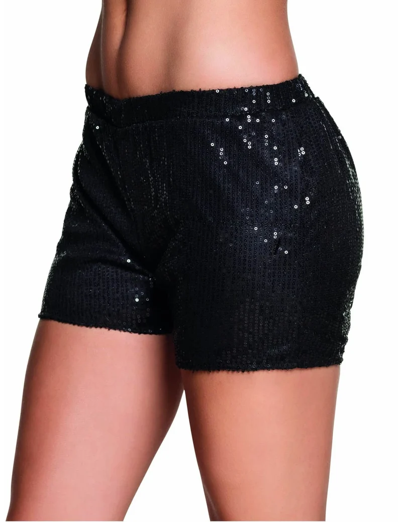 Schwarzer Pailletten-Shorty für Damen