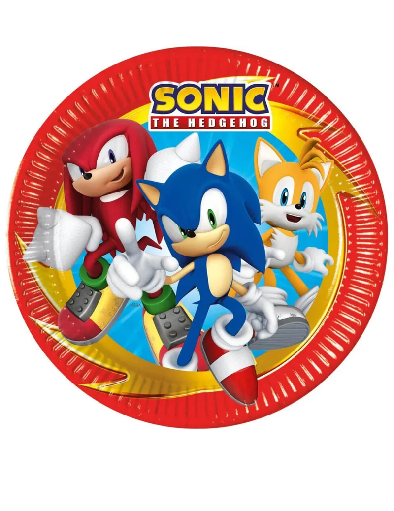 8 Pappteller Sonic™ 23 cm